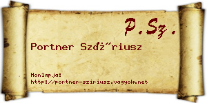 Portner Szíriusz névjegykártya
